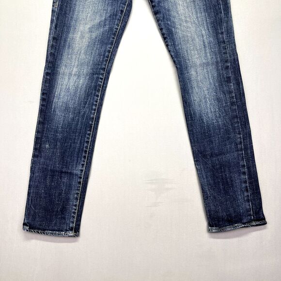 Rock & Republic Jeans Berlin Womens Sz 2 Skinny Denim Logo Pocket Blue Dark Wash - Picture 3 of 13